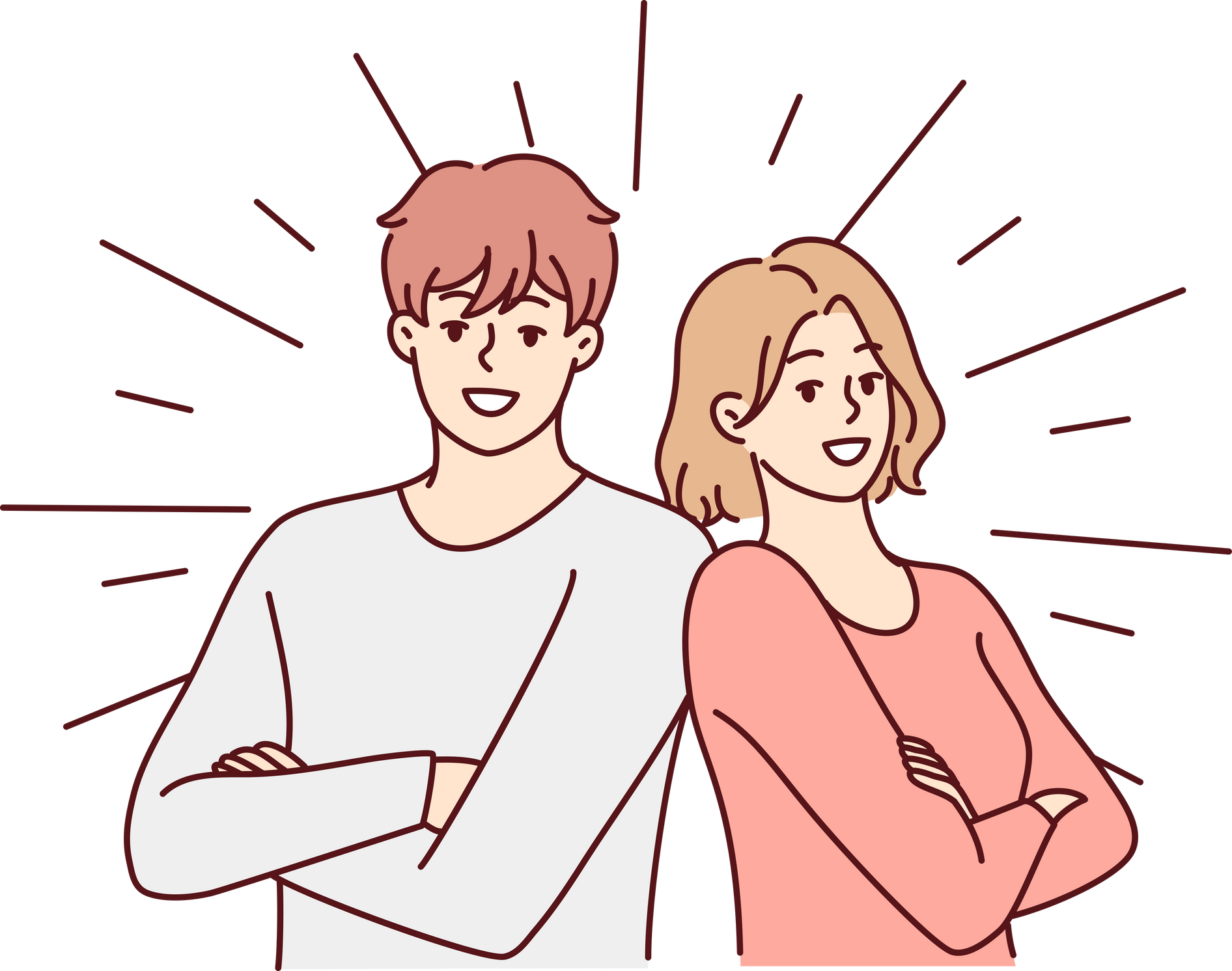 Smiling couple posing together